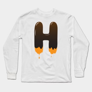 Chocolate Alphabet Letter H Long Sleeve T-Shirt